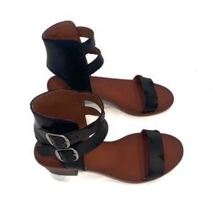 Lucky Brand,strap, buckle sandals with heel.Size 7